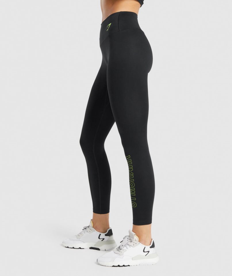 Women's Gymshark Training Graphic Leggings Black | CA 50ADN8